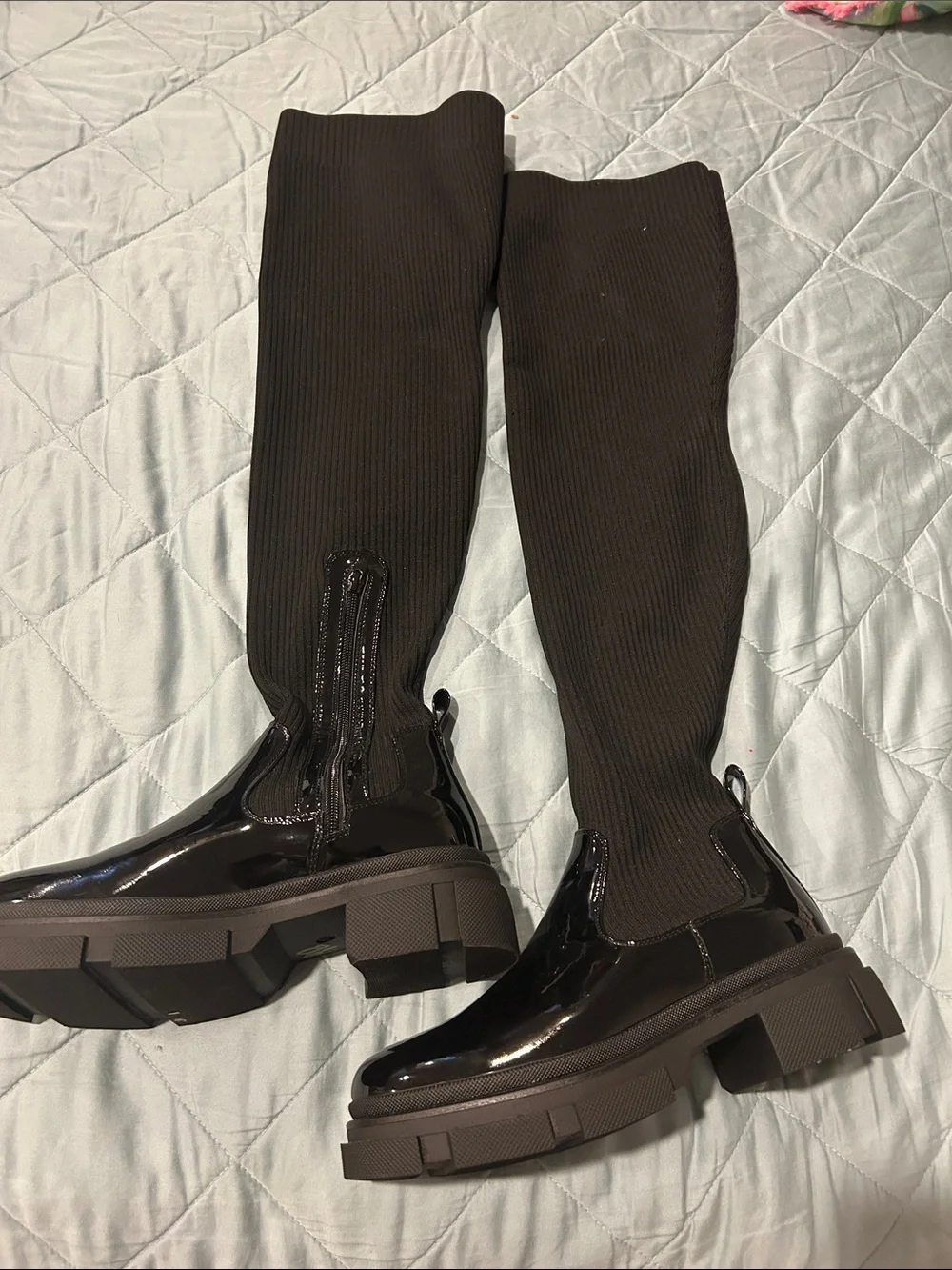 Shoe'N Tale Thigh High Knit Sock Boots 41